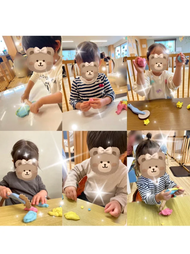 小麦粉粘土遊びをしました✨  絵の具で色付けをし、「ピンクがいいー！」「全部まぜよー」とそれぞれ遊びを楽しんでいました☺️  感触が気持ちよくて子どもも職員も夢中で遊んでいましたよ👀💭  #ゆうわ保育園　#室内あそび #保育園　#小規模 #企業 小規模保育園  粘土　小麦粉粘土　藤井寺市　羽曳野市